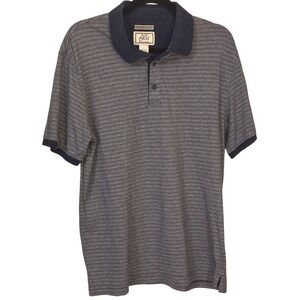 JoS A. Bank 1905 Polo Shirt Stripe Cotton Blend Short Sleeve Mens Large Blue EUC